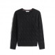Tommy Hilfiger Soft Wool Cable 100% Lana Nero Donna