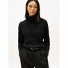 Tommy Hilfiger Soft Woll 100% Lana Dolcevita Nero Donna