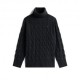 Tommy Hilfiger Soft Woll 100% Lana Dolcevita Nero Donna