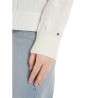 Tommy Hilfiger Soft Wool Cable 100% Lana Bianco Donna